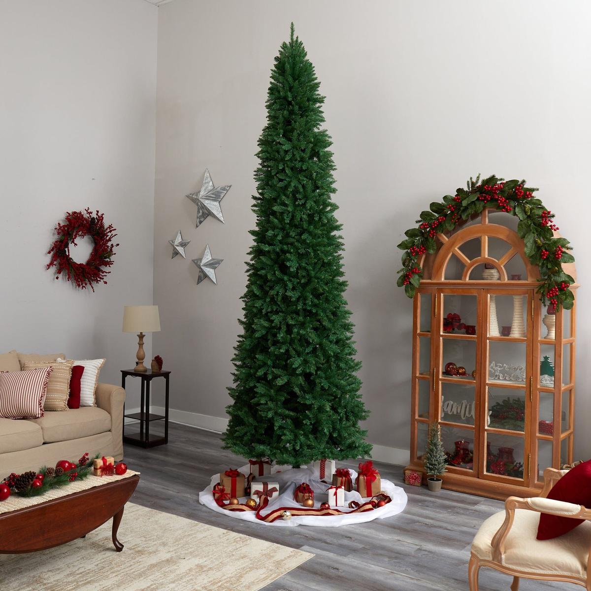 Shop For 12’ Slim Mountain Pine Artificial Christmas Tree
