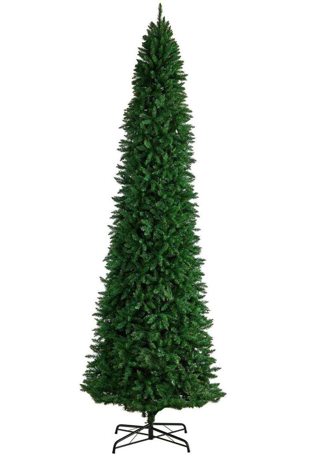 12’ Slim Green Mountain Pine Artificial Christmas Tree with 3235 Bendable Branches