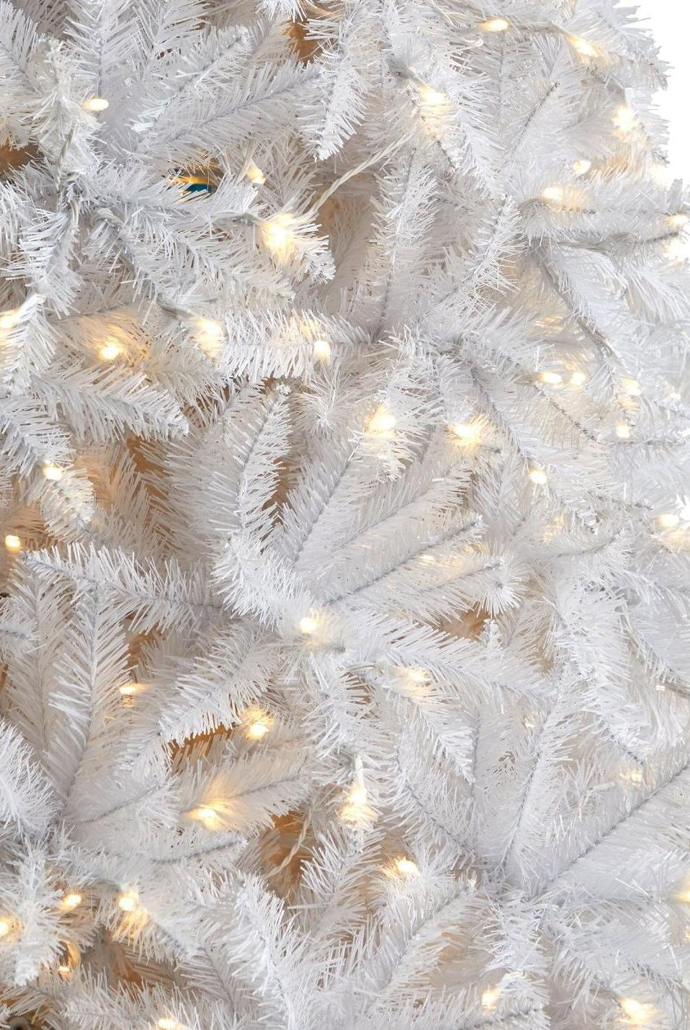 12’ Slim White Artificial Christmas Tree with 1100 Warm White LED Lights and 3235 Bendable Branches