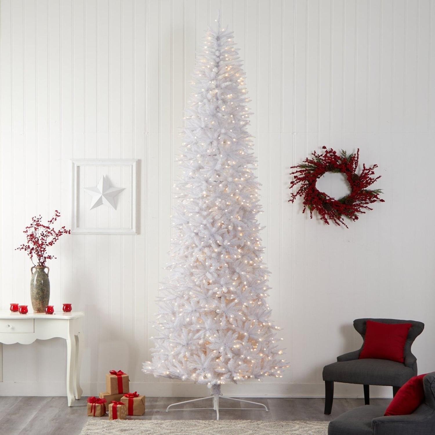 Shop For 12’ Slim White Artificial Christmas Tree