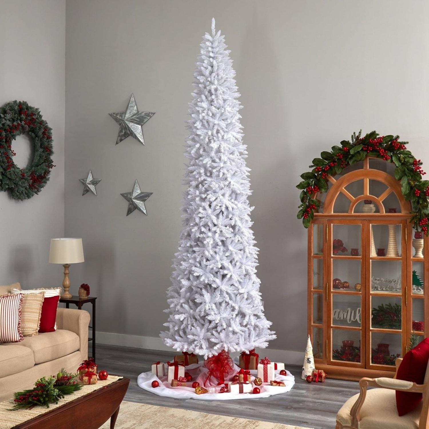 Shop For 12’ Slim White Artificial Christmas Tree