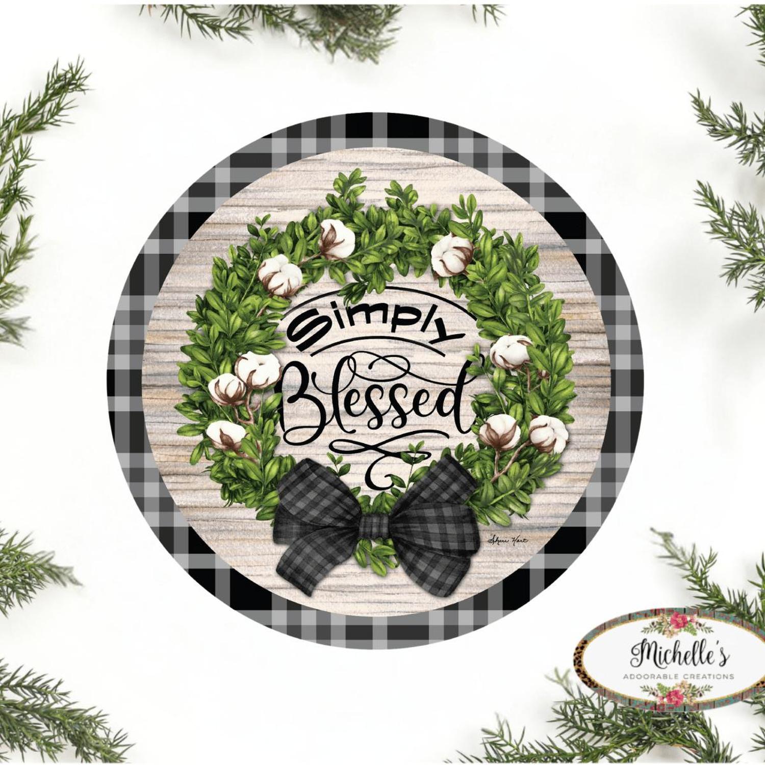 Shop For 12" Waterproof Round Sign: Cotton Pod Simply Blessed