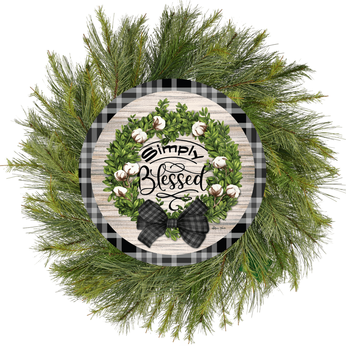 Shop For 12" Waterproof Round Sign: Cotton Pod Simply Blessed