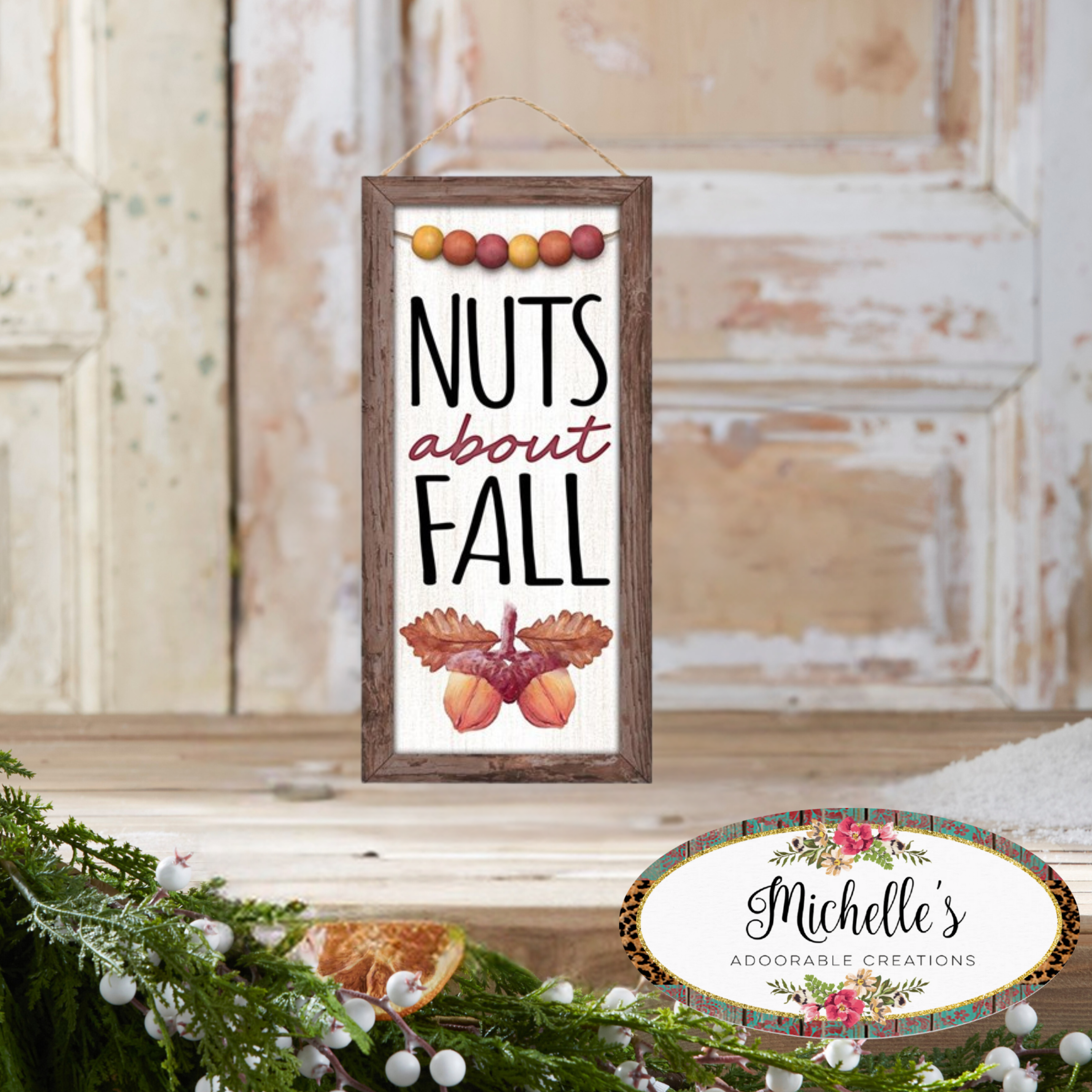 Shop For 12" Wood Sign: Nuts About Fall