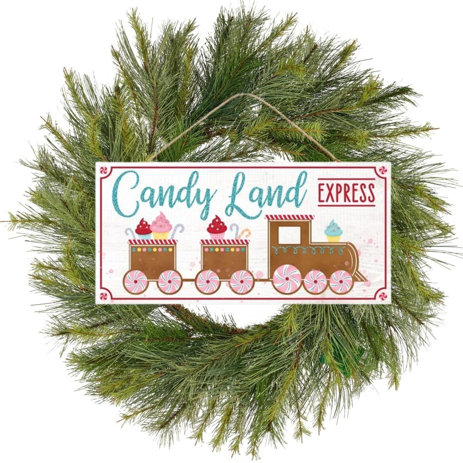 12" Wooden Sign: Candy Lane Express