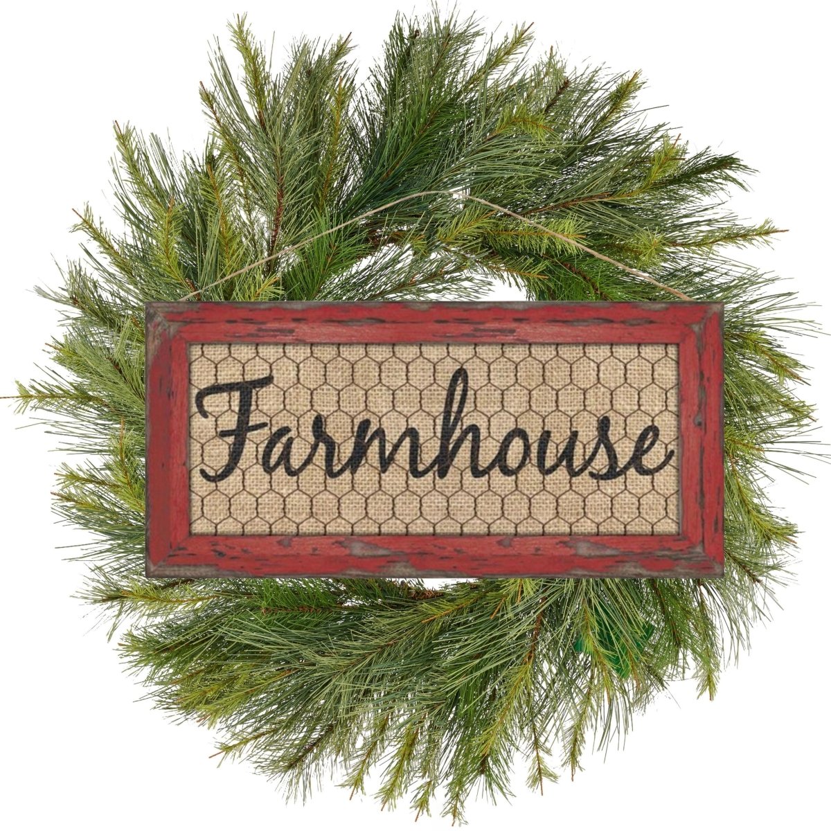Shop For 12" Wooden Sign: Farmhouse (Red)