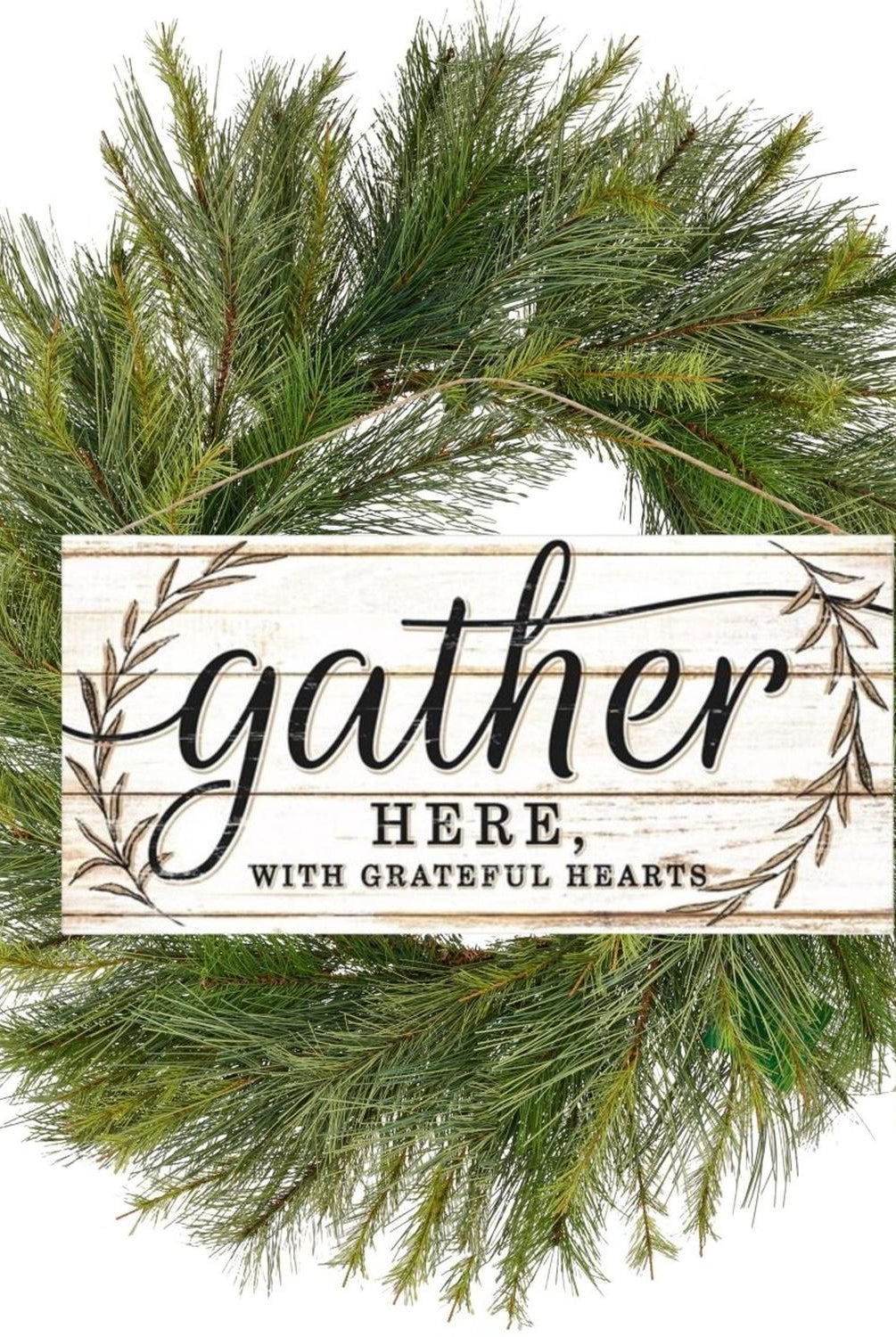 12" Wooden Sign: Gather Here