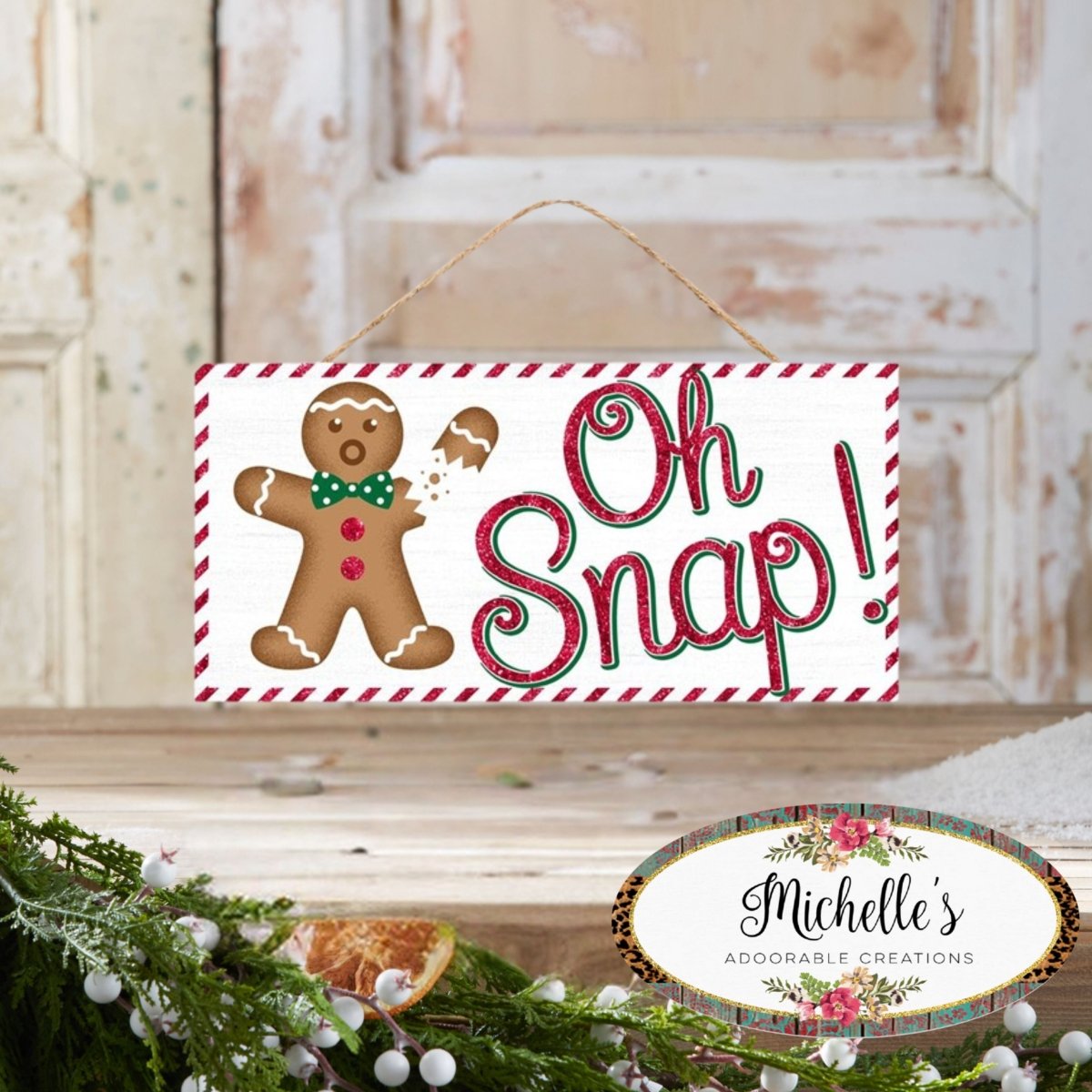 Shop For 12" Wooden Sign: Gingerbread Oh Snap
