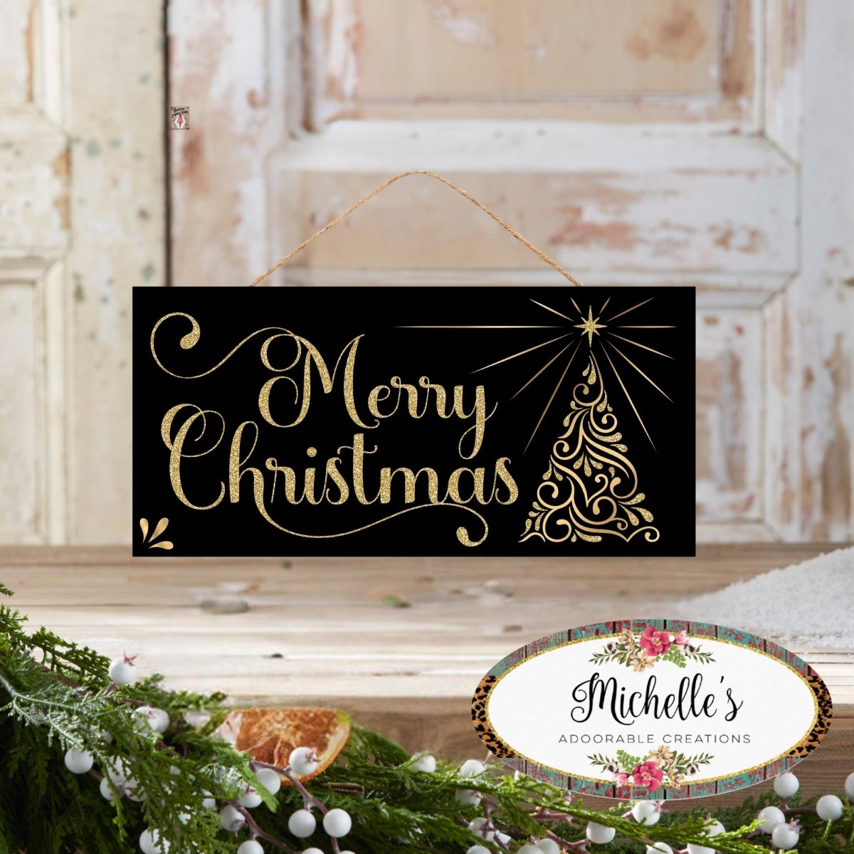 Shop For 12" Wooden Sign: Glitter Christmas Swirl Tree