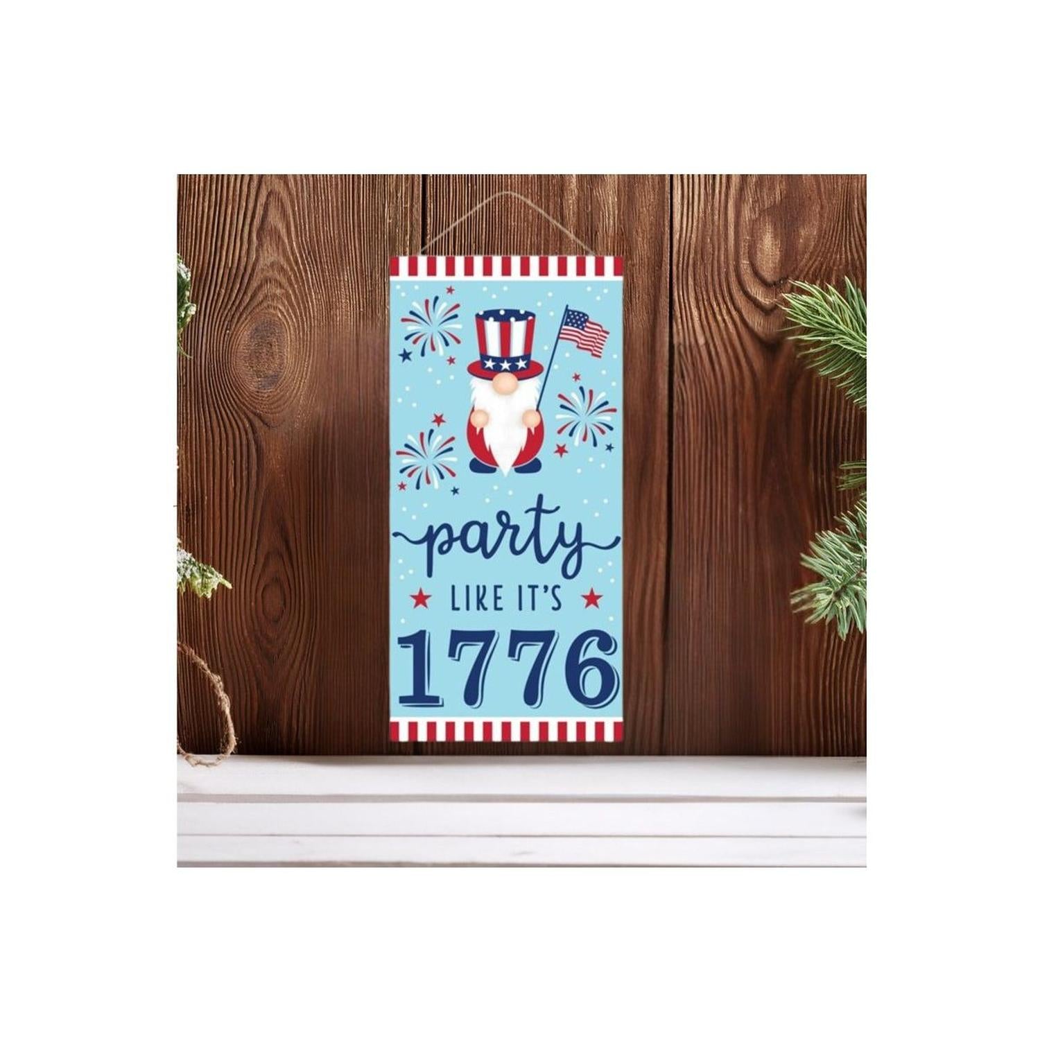 Shop For 12" Wooden Sign: Gnome Party Like 1776