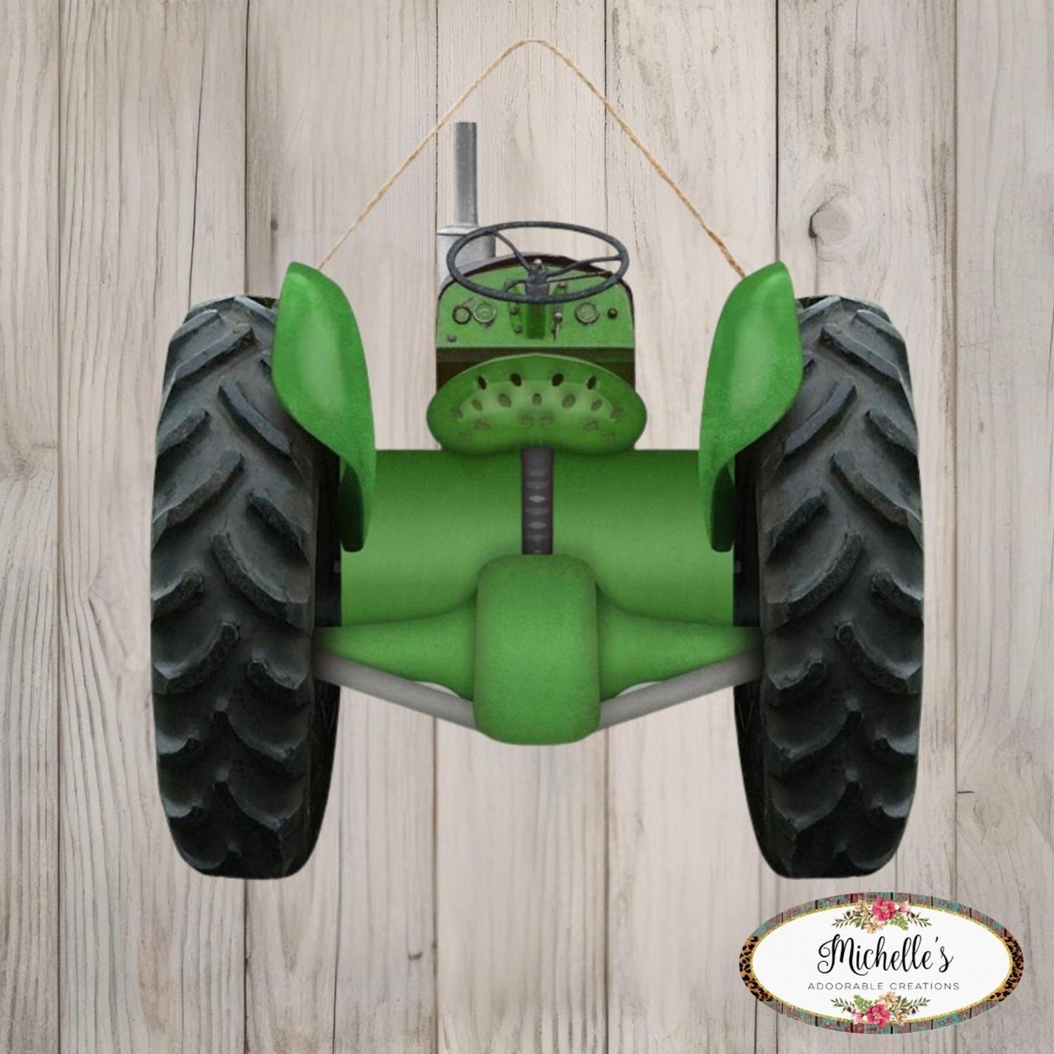 Shop For 12" Wooden Sign: Green Tractor