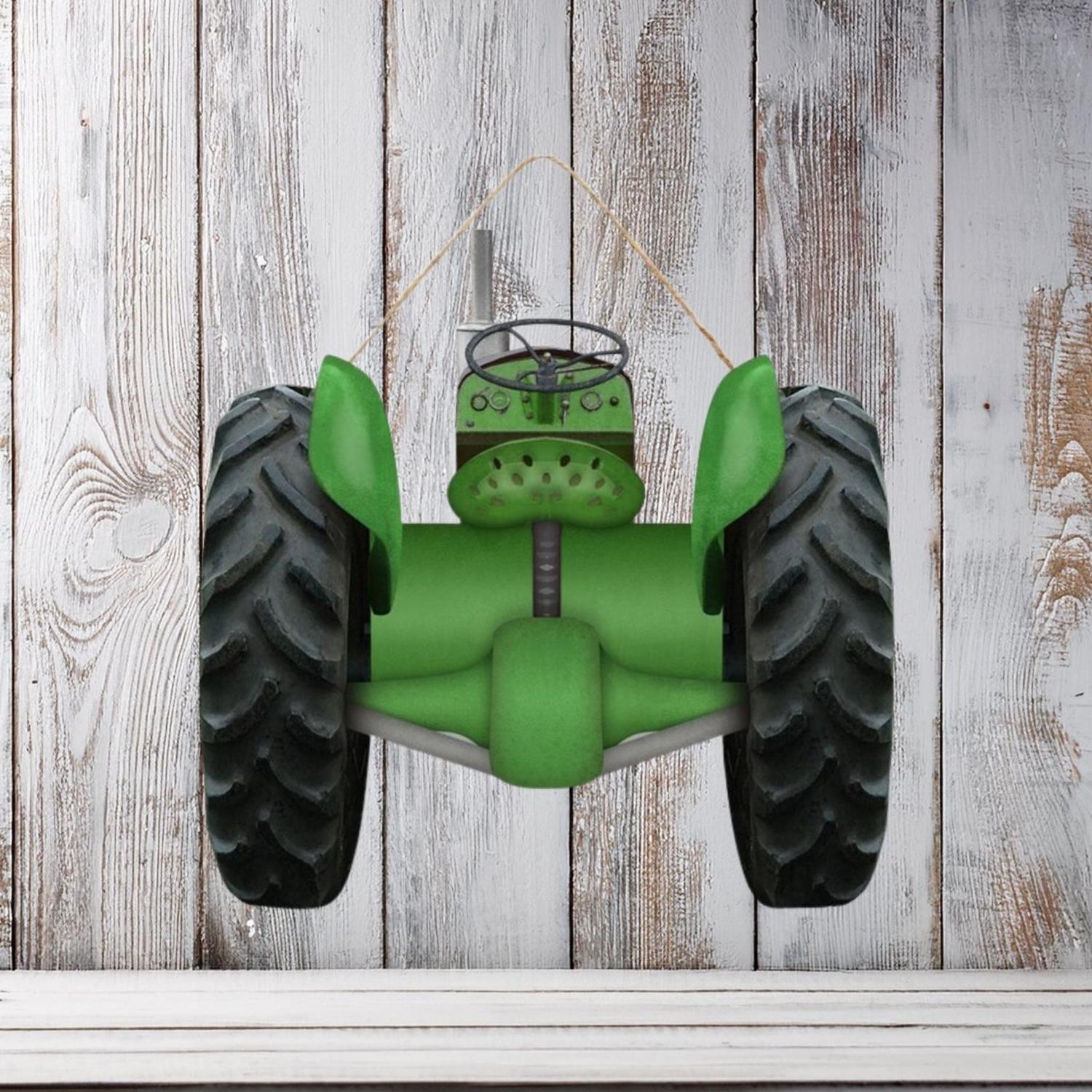 Shop For 12" Wooden Sign: Green Tractor