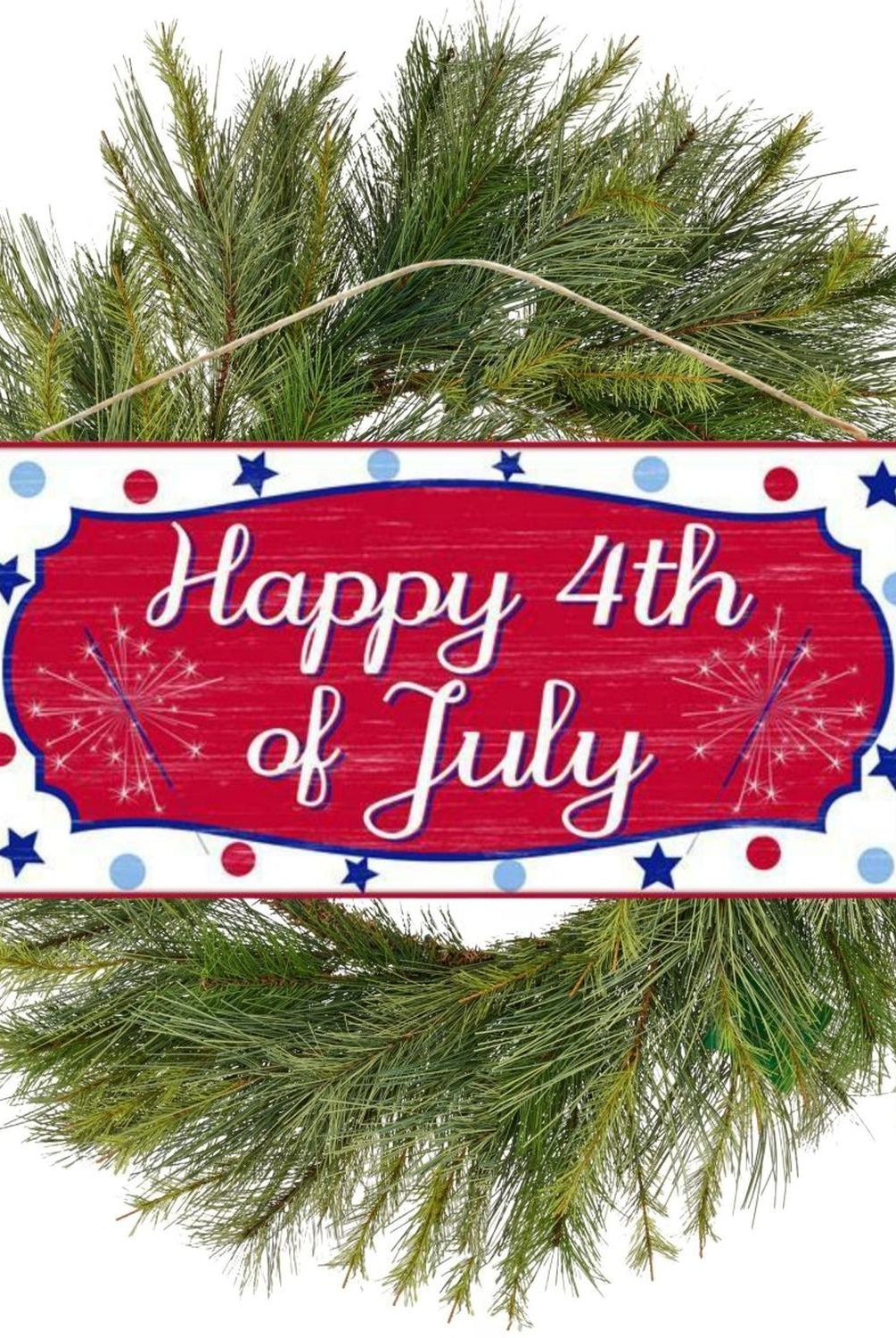 12" Wooden Sign: Happy 4th of July