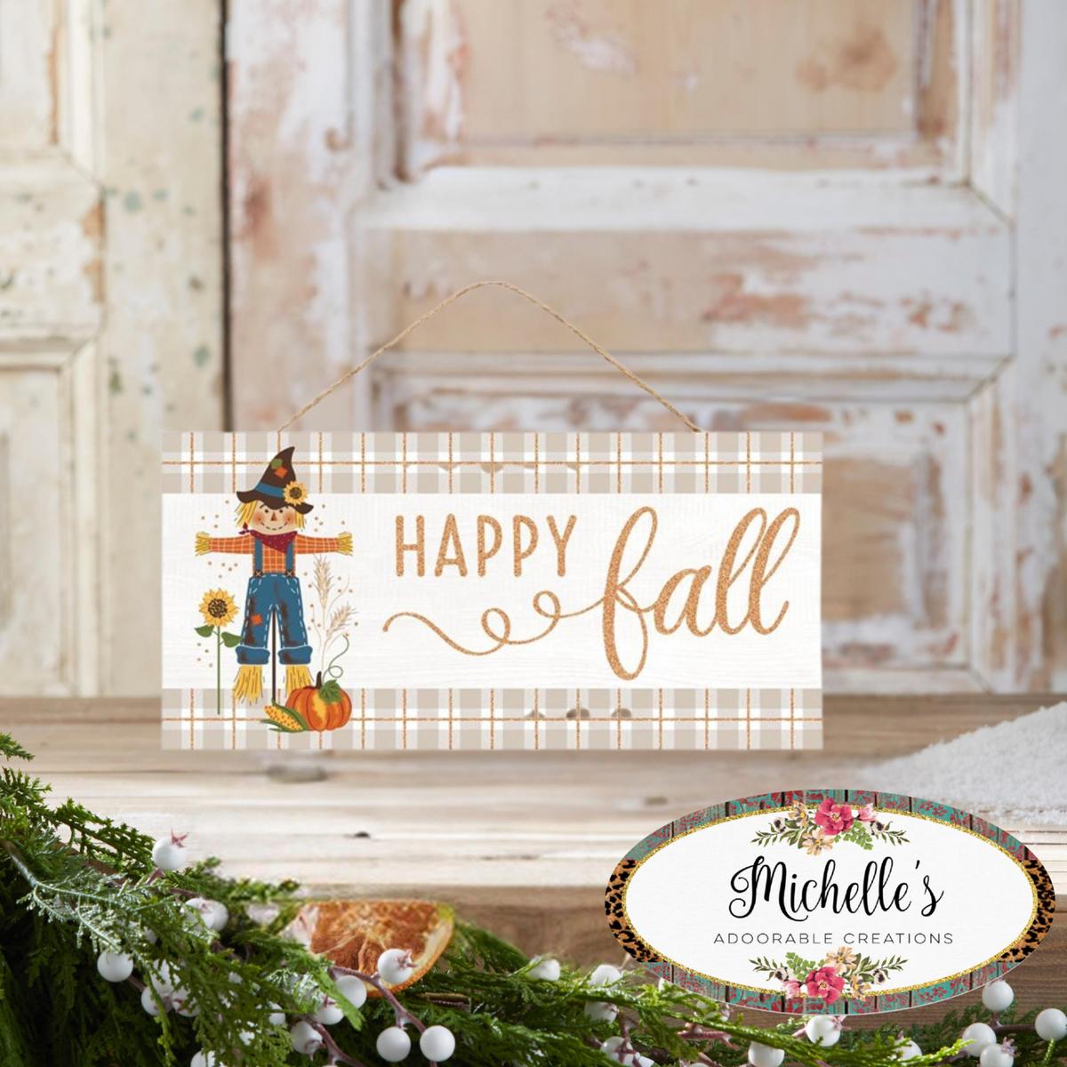 Shop For 12" Wooden Sign: Happy Fall Scarecrow
