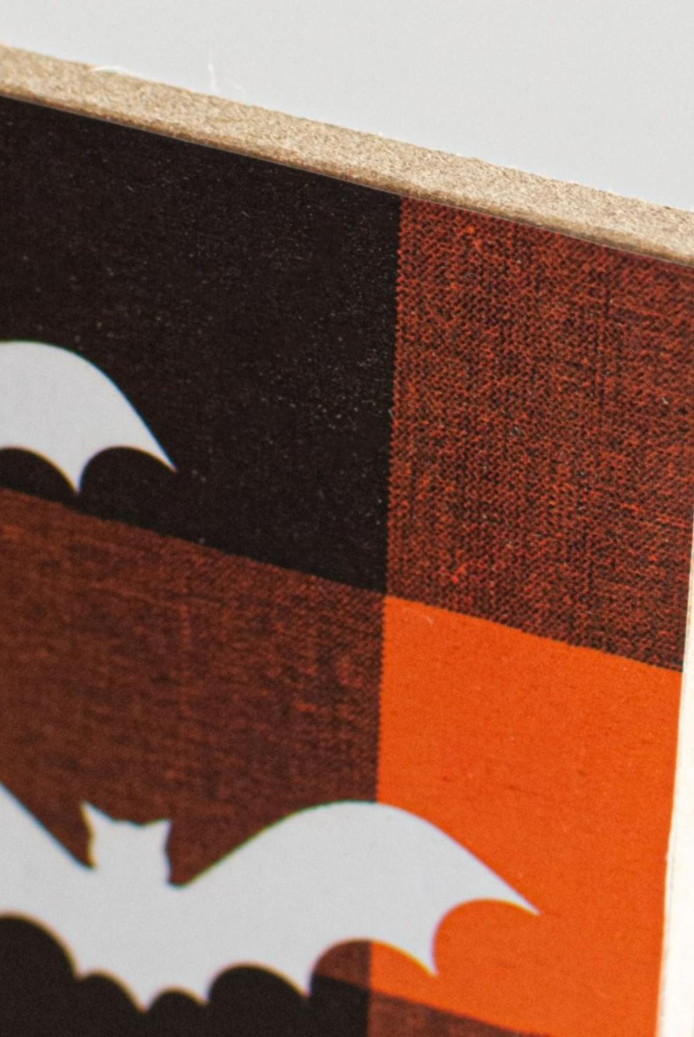 12" Wooden Sign: Happy Halloween Check