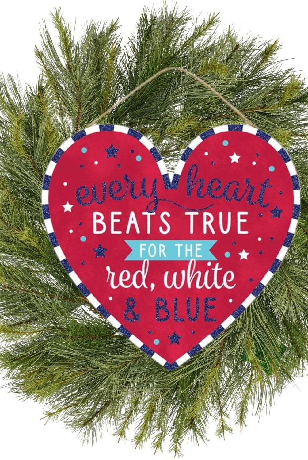 12" Wooden Sign: Heart Beats True