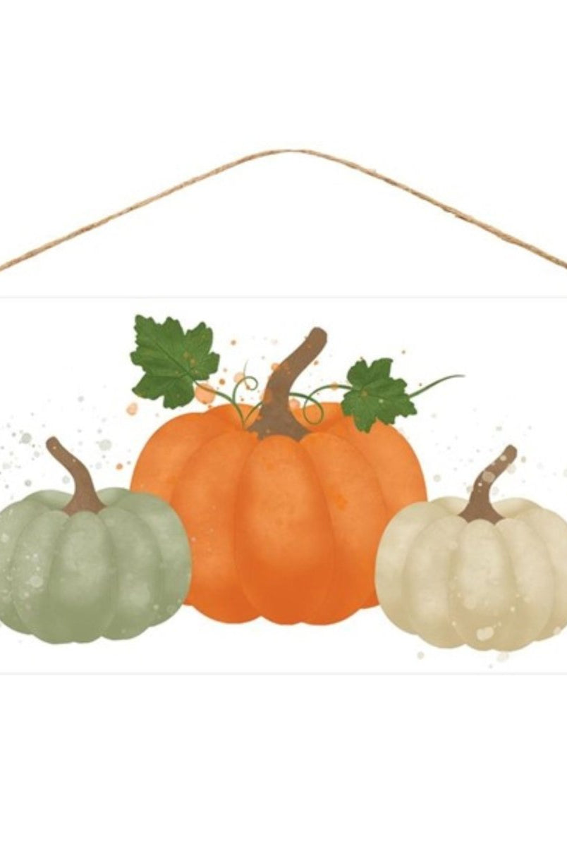 Shop For 12" Wooden Sign: Watercolor Pumpkins