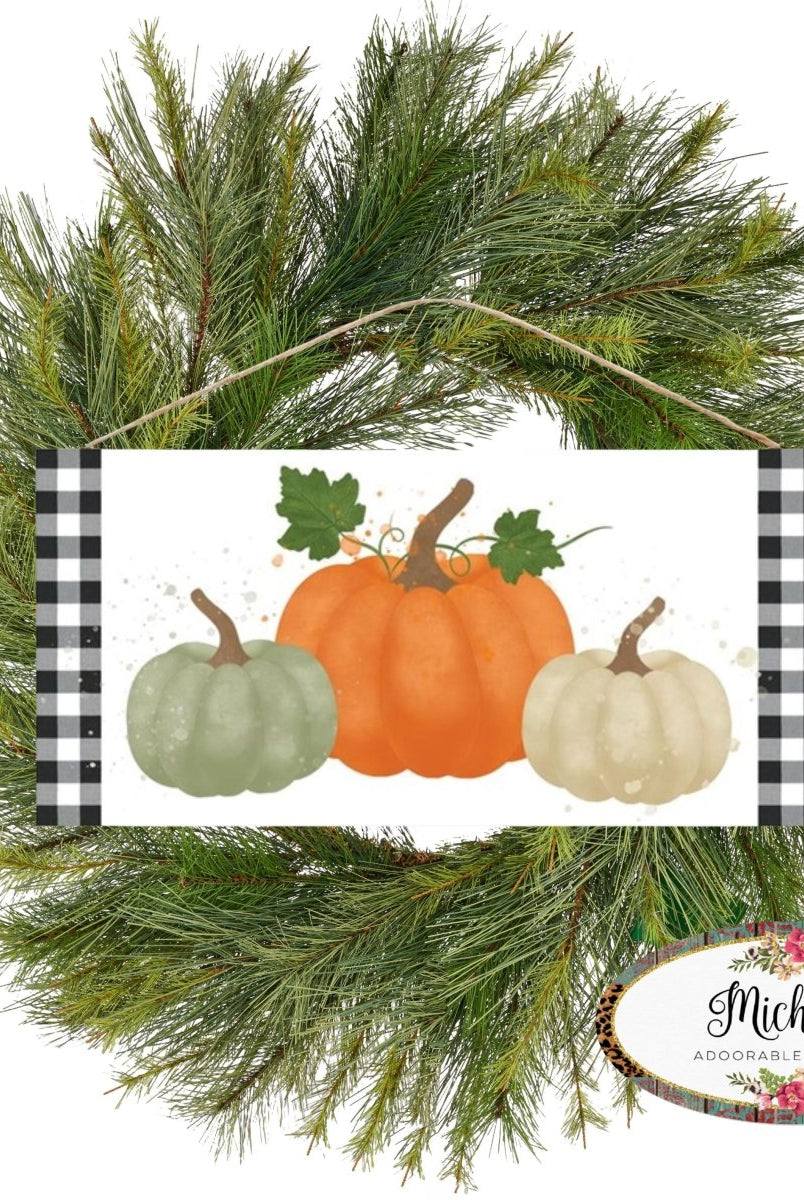 Shop For 12" Wooden Sign: Watercolor Pumpkins