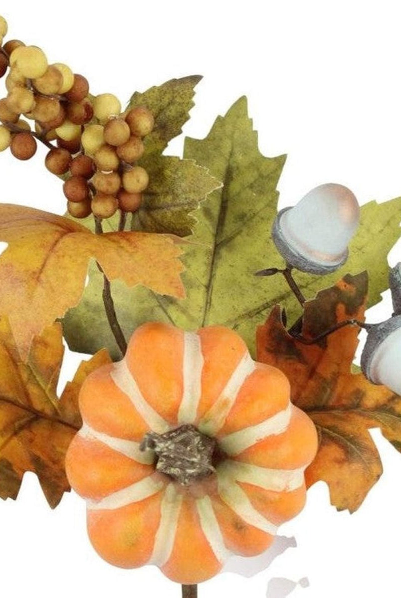 Shop For 12in Pumpkin Berry Leaves Pick