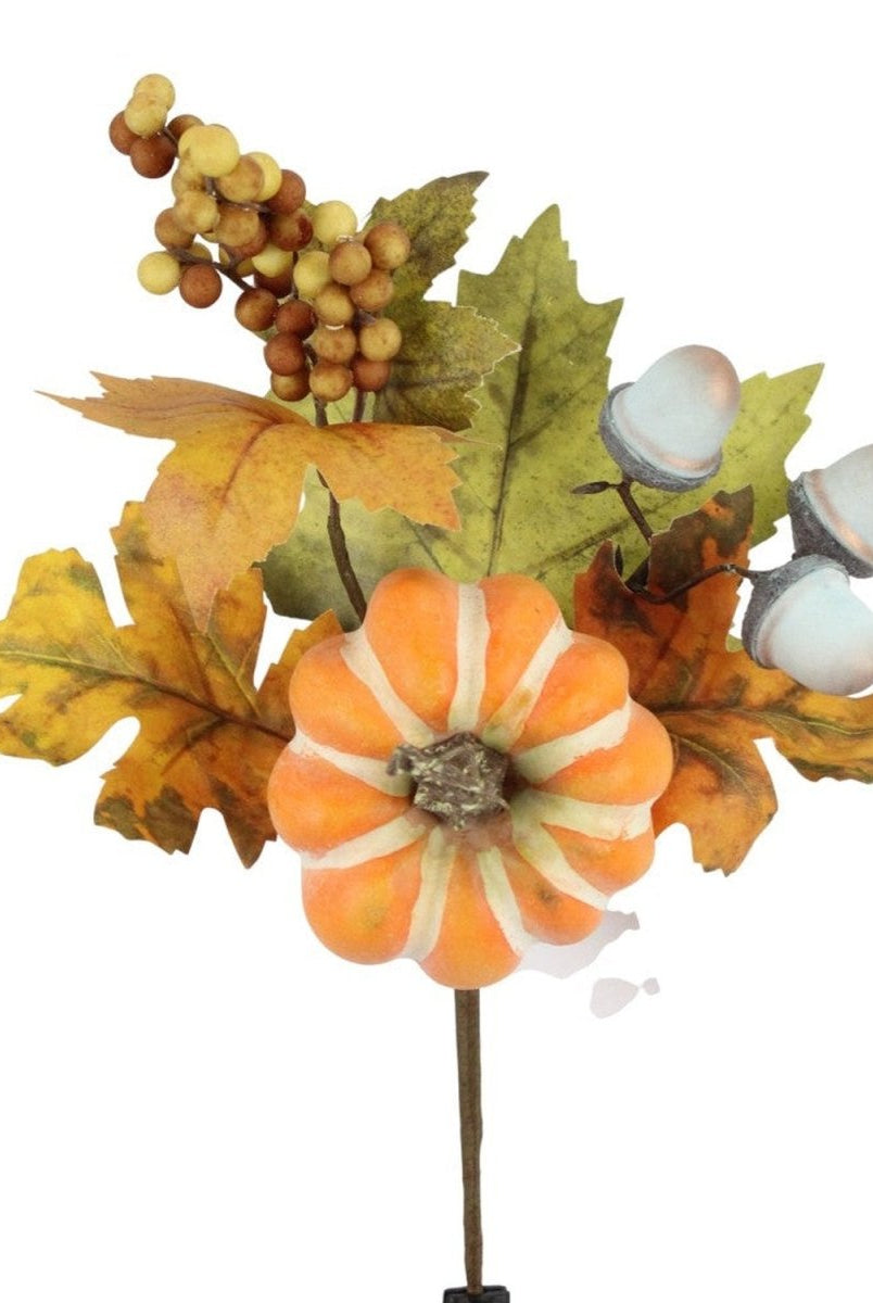 Shop For 12in Pumpkin Berry Leaves Pick
