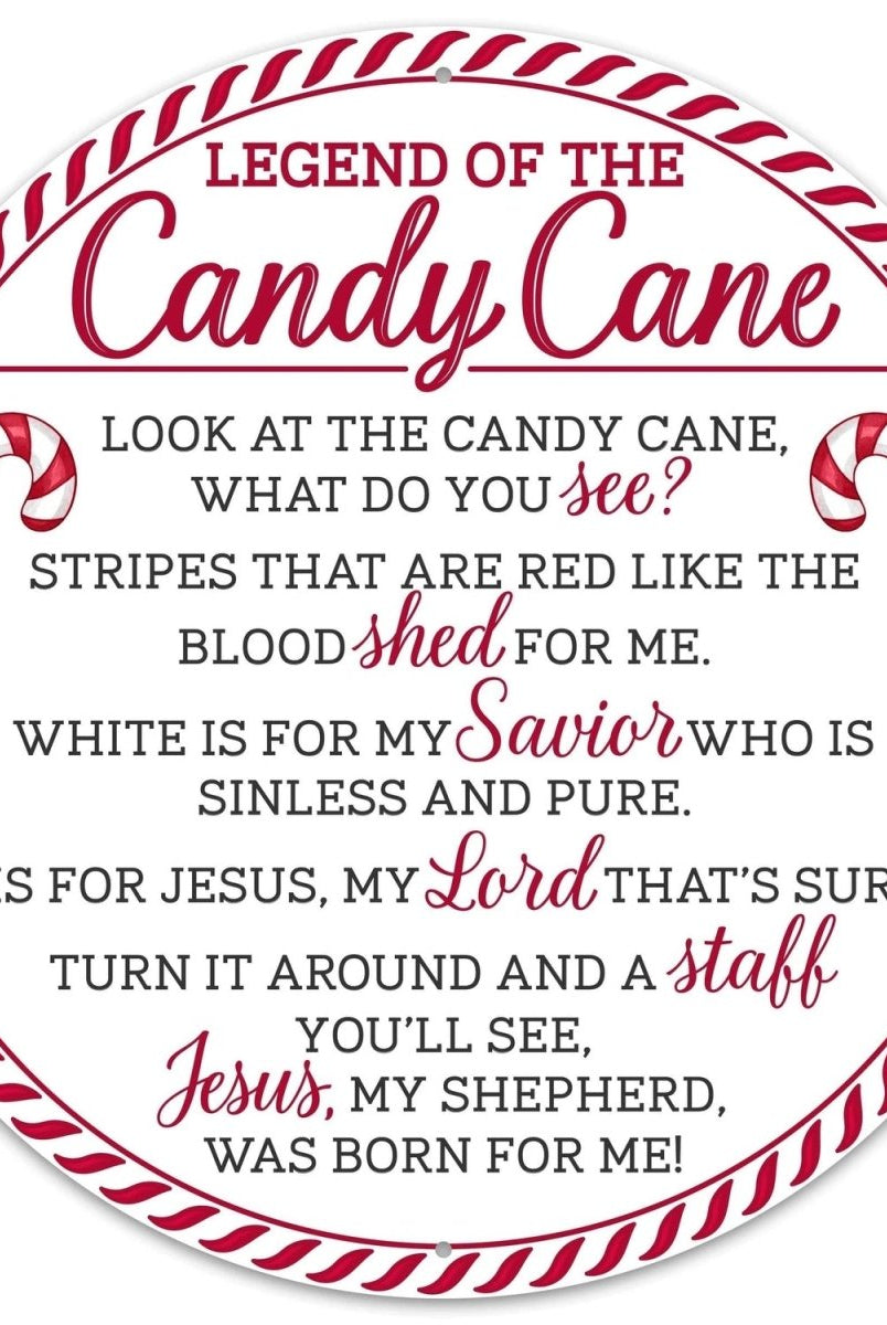 Shop For 12in Round Metal Sign: Legend Candy Cane