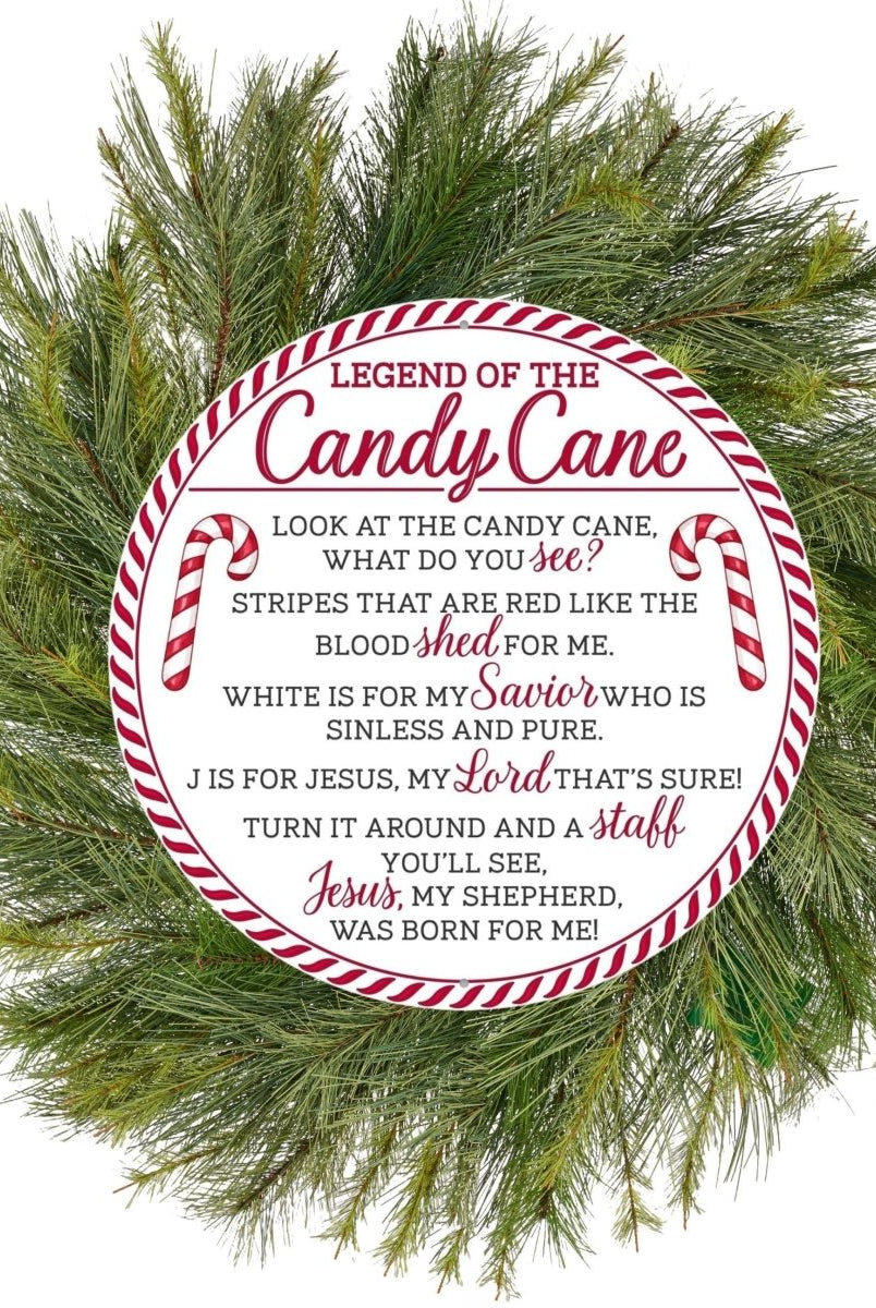 Shop For 12in Round Metal Sign: Legend Candy Cane