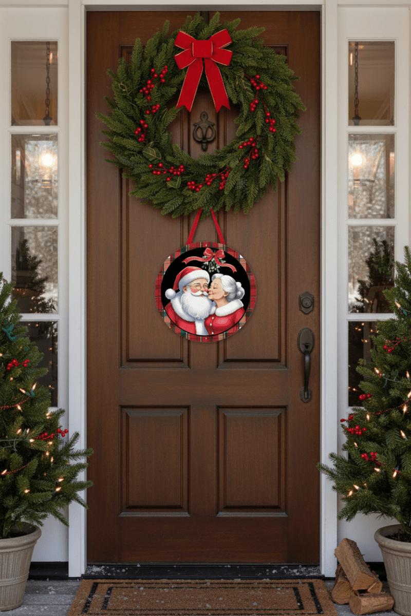 Shop For 12in Round Metal Sign: Mr and Mrs Santa Claus
