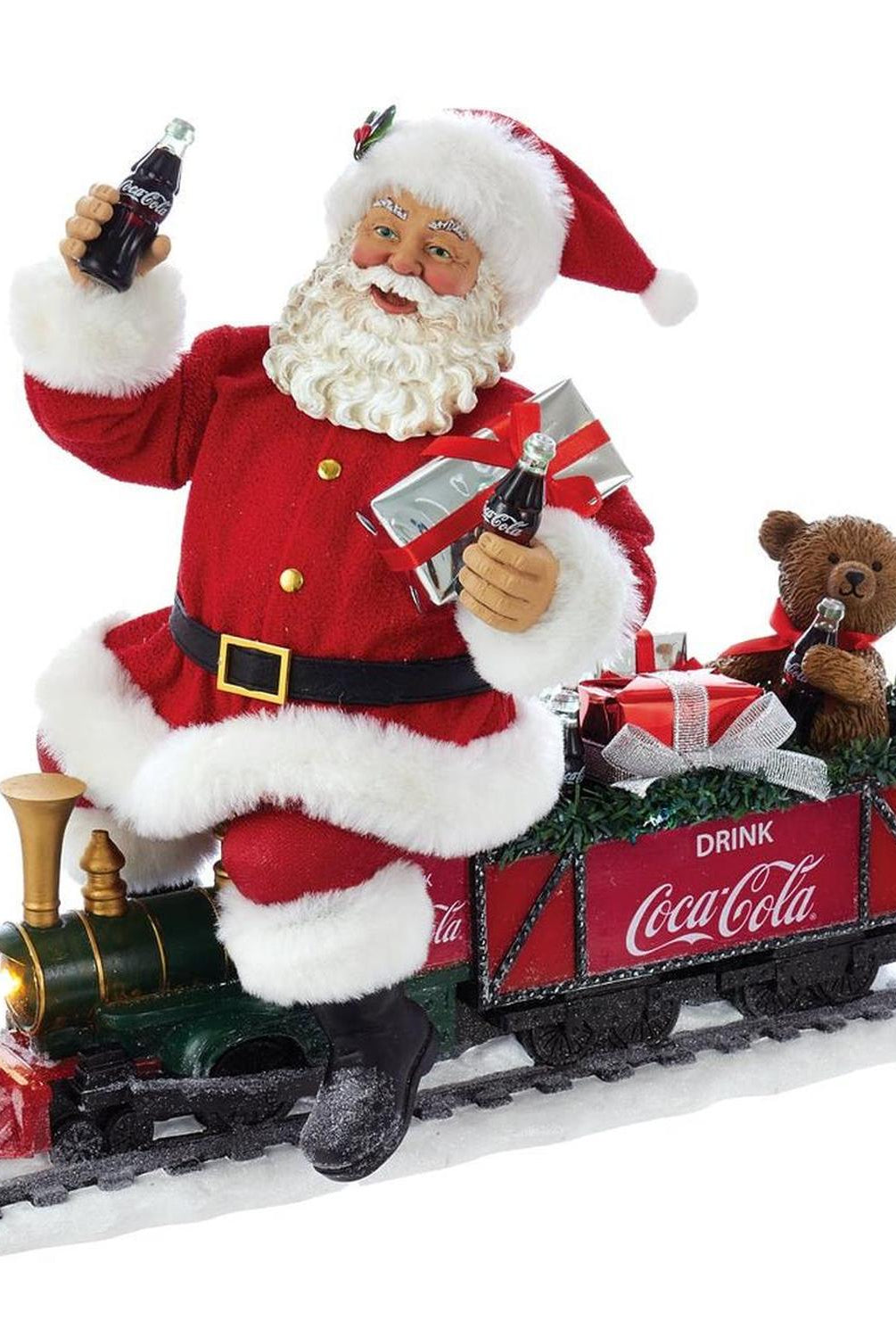 13" Fabriché™ Coca-Cola® Santa On Train With LED Garland