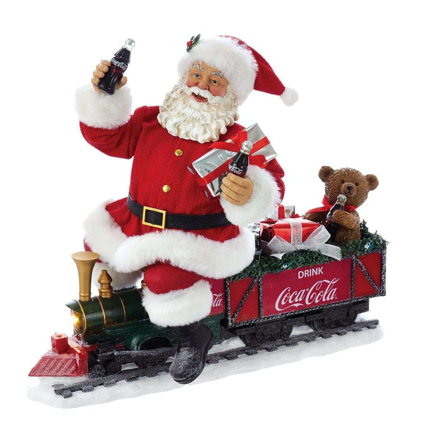 13" Fabriché™ Coca-Cola® Santa On Train With LED Garland
