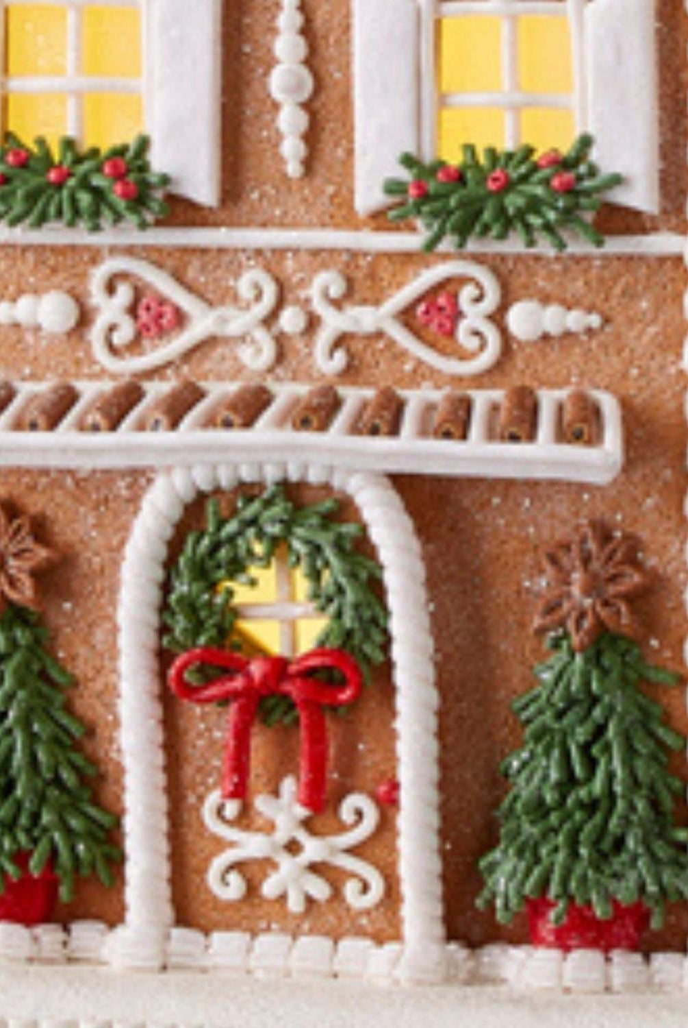 13" Lighted Gingerbread House with Trees