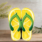 Shop For 13" Metal Embossed Flip Flops: Lemon