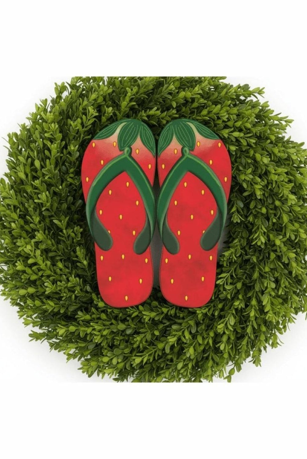 Shop For 13" Metal Embossed Flip Flops: Strawberry