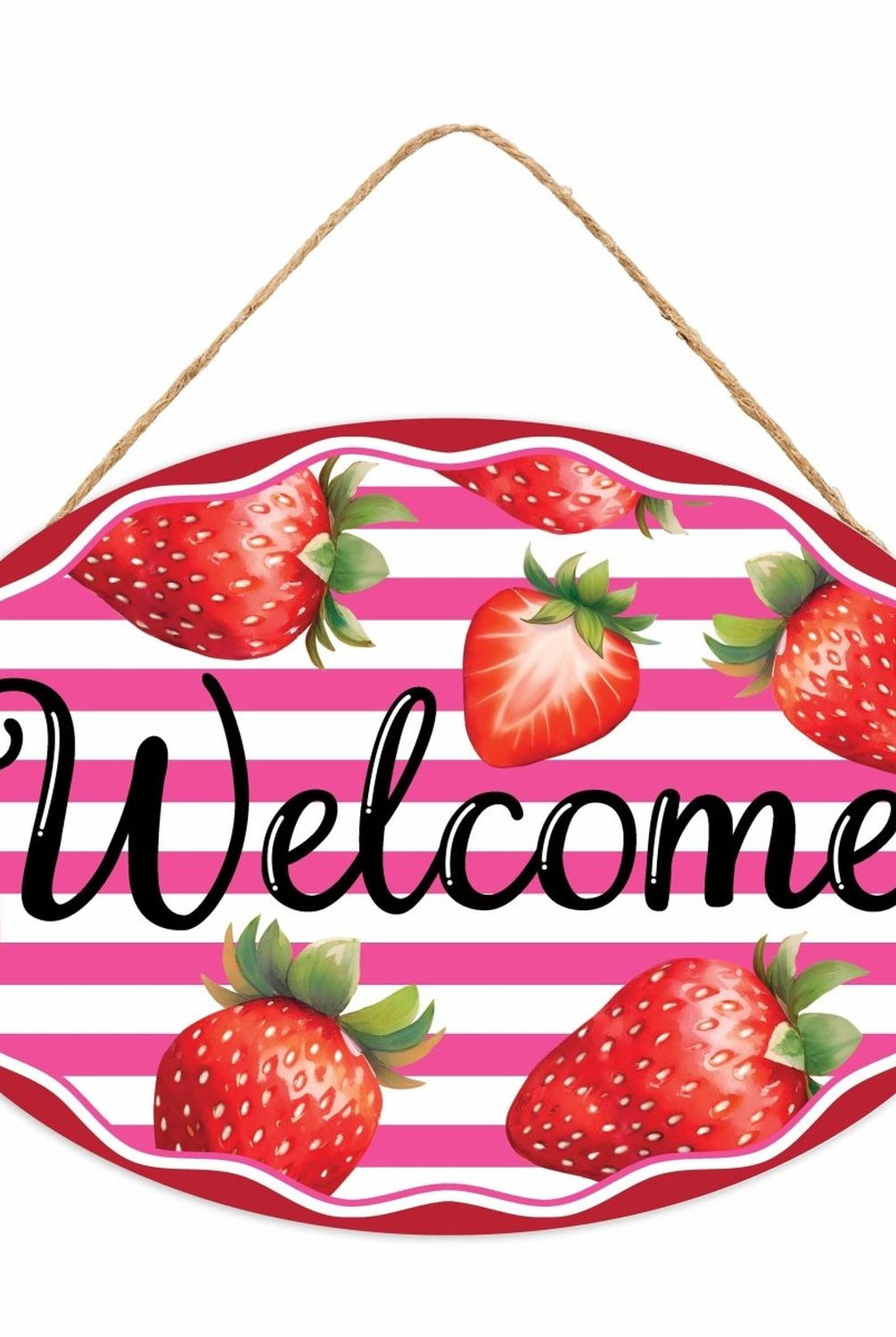 Shop For 13" Oval Wooden Sign: Welcome Strawberries