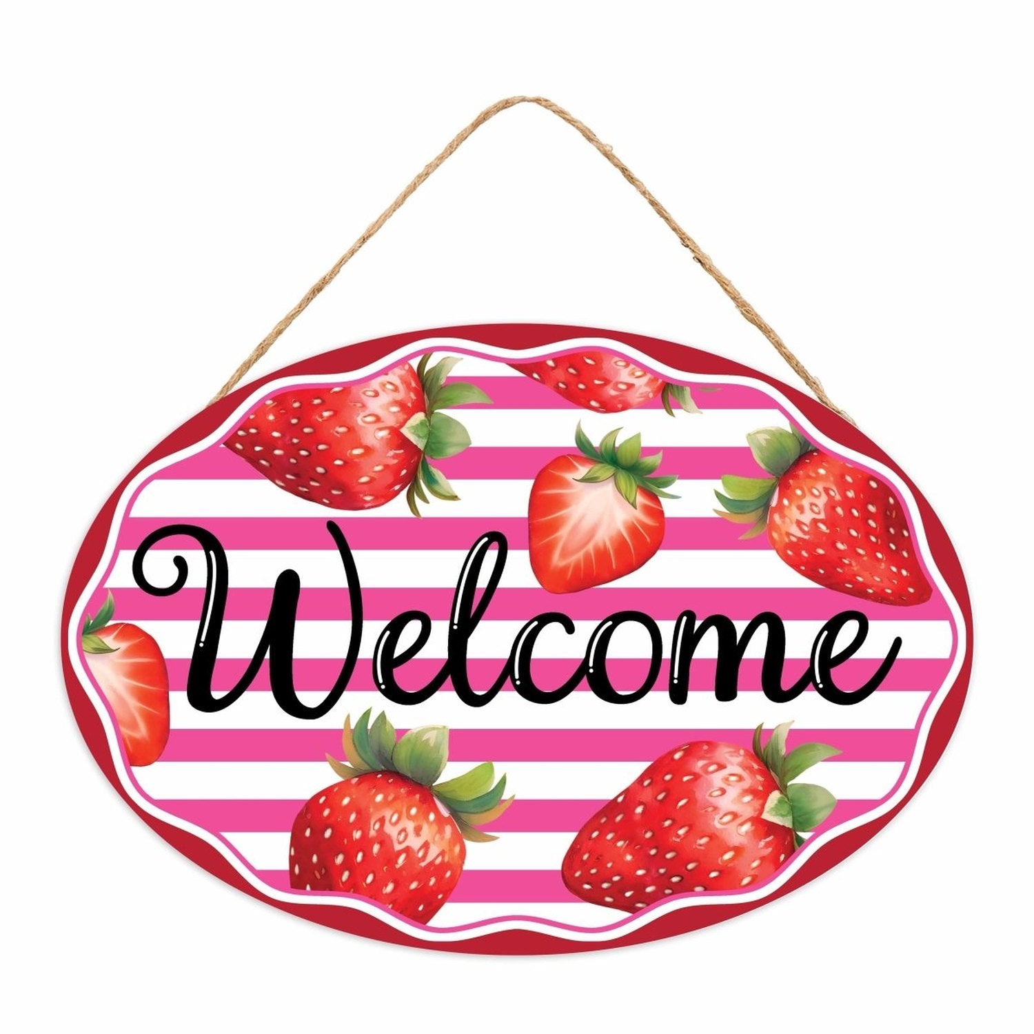 Shop For 13" Oval Wooden Sign: Welcome Strawberries