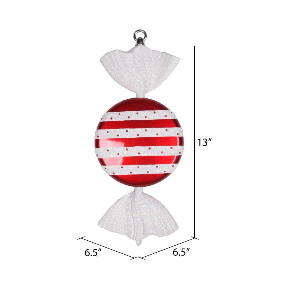 Shop For 13" Red - White Striped Flat Candy Ornament