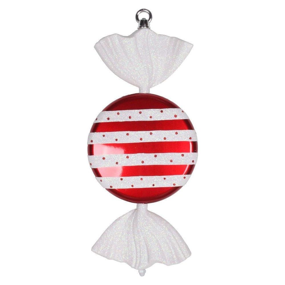 Shop For 13" Red - White Striped Flat Candy Ornament