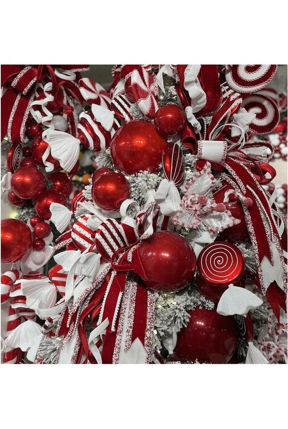 13" Red-White Striped Flat Candy Ornament