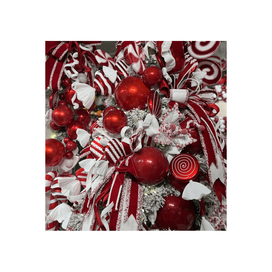 Shop For 13" Red - White Striped Flat Candy Ornament