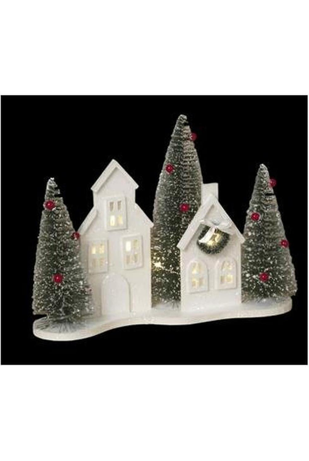 13" White Lighted Holiday House