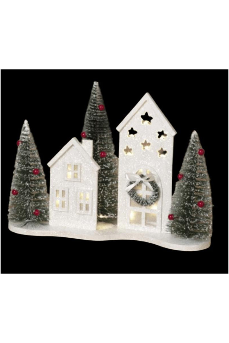 Shop For 13" White Lighted Holiday House
