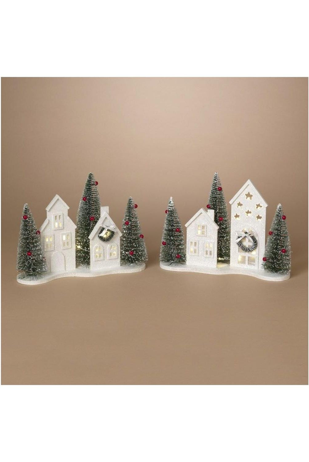13" White Lighted Holiday House