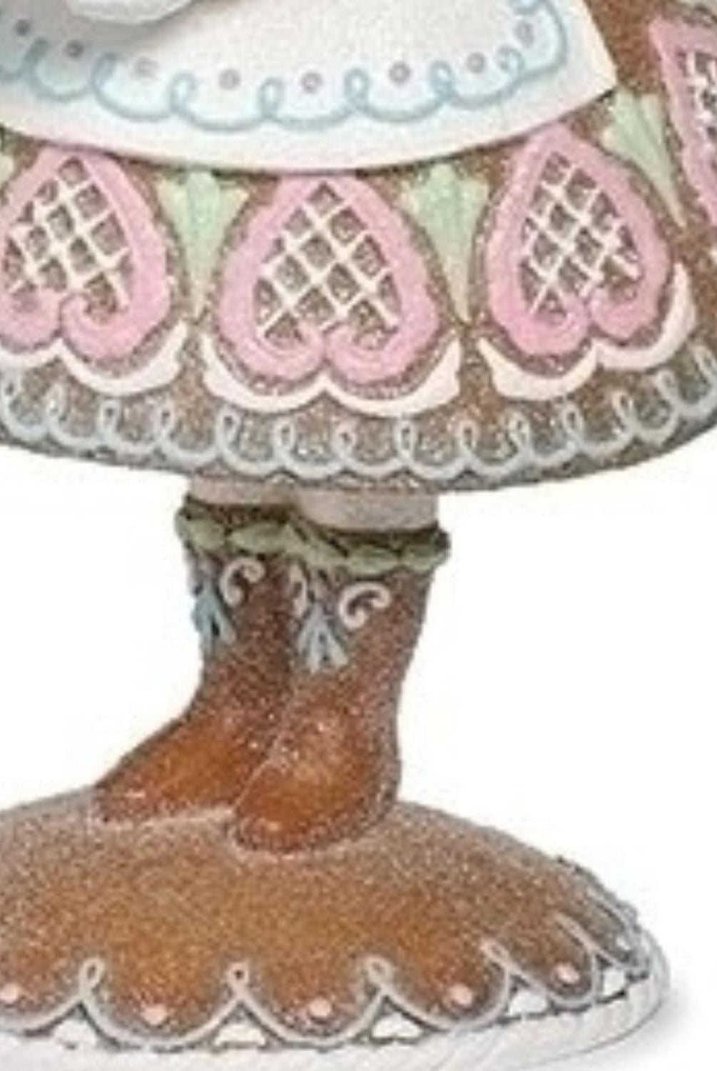 13.25" Mrs. Claus Gingerbread Figure (Pink)