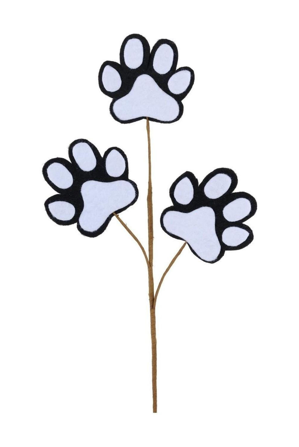 13.5" Felt Paw Print Spray: Black/White
