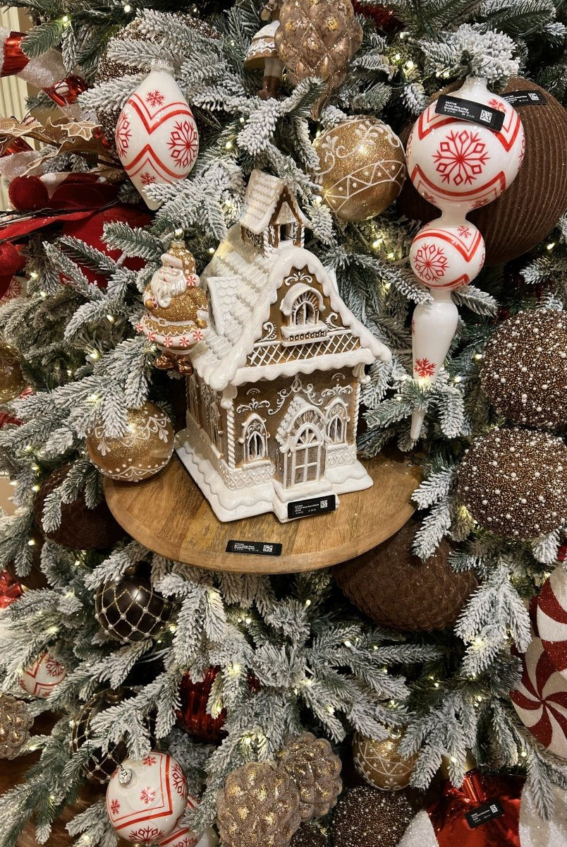 Shop For 13.5in Brown Glittered LED Gingerbread House