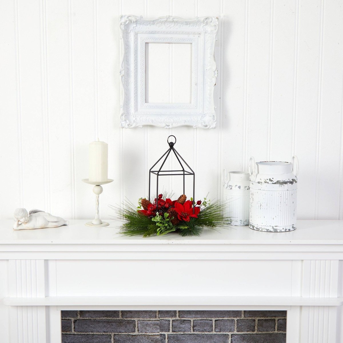 Shop For 14” Christmas Poinsettia Metal Candle Holder