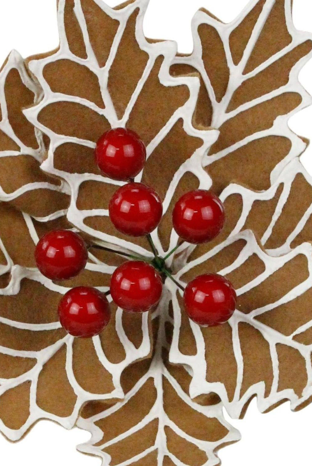 14" Gingerbread Poinsettia Stem