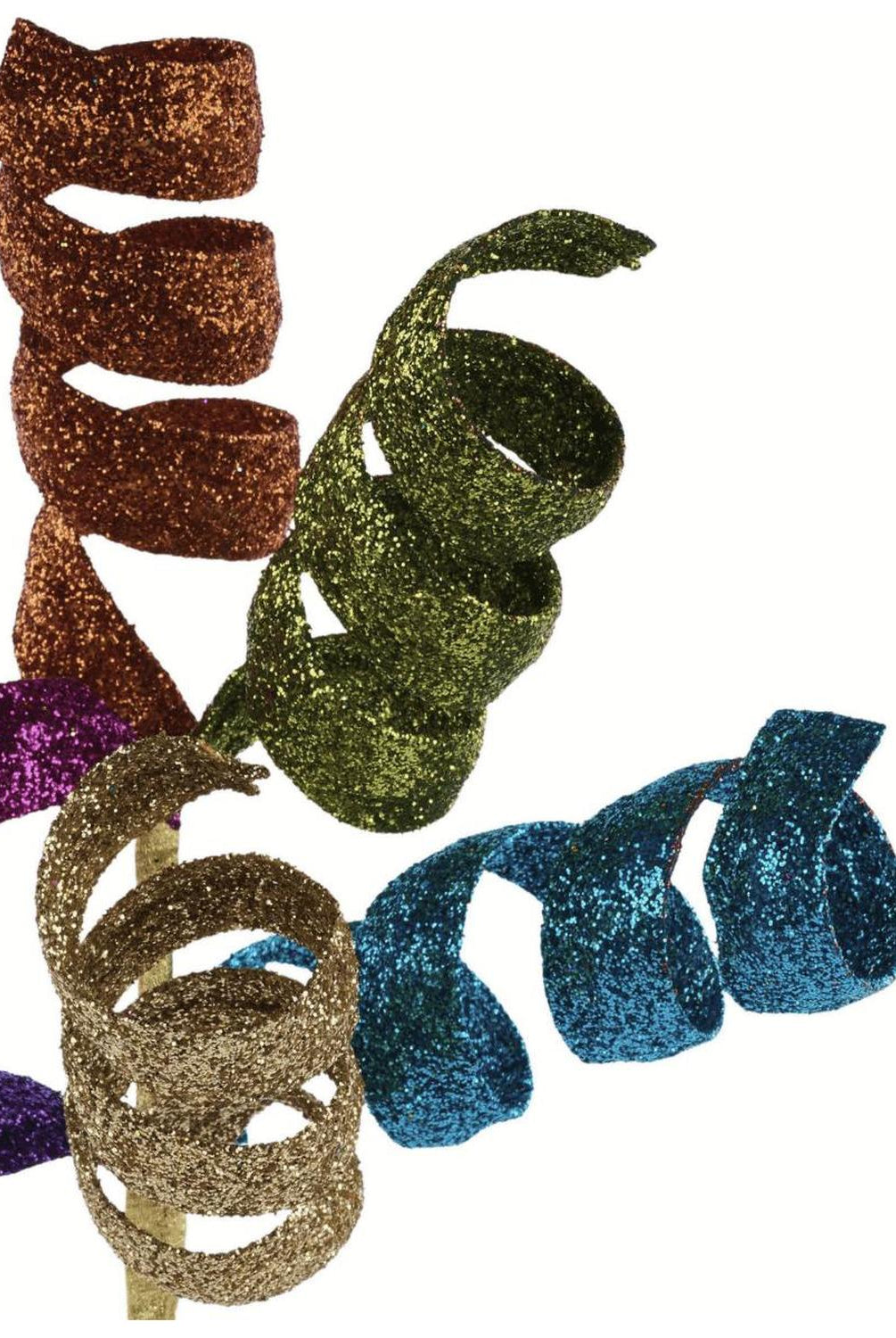 14" Glitter Curl Pick: Fiesta