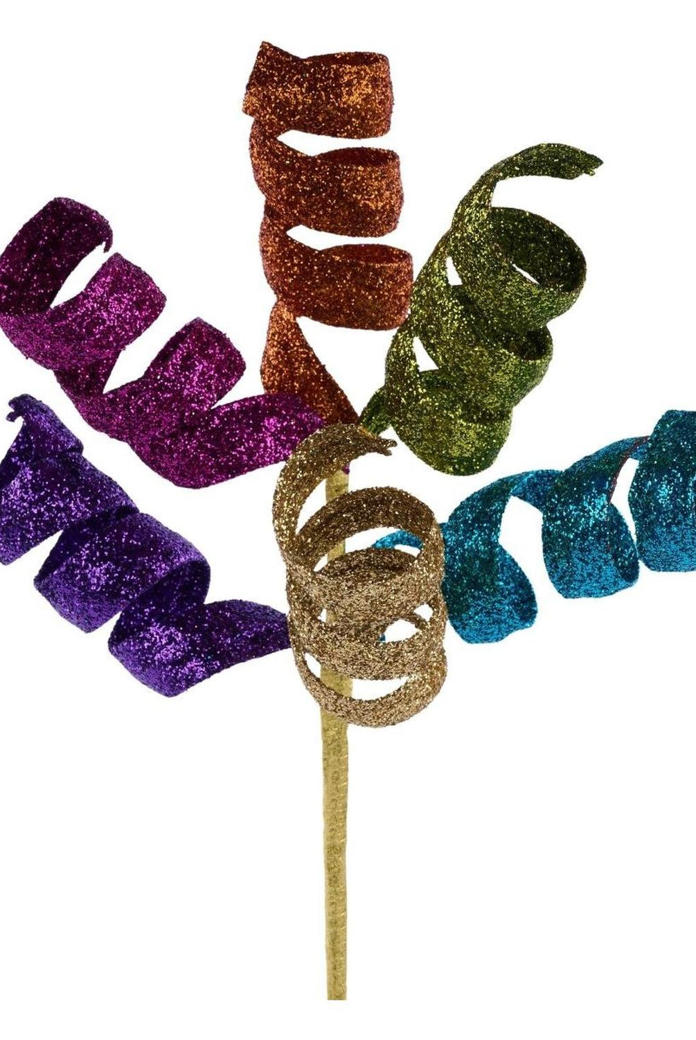 14" Glitter Curl Pick: Fiesta