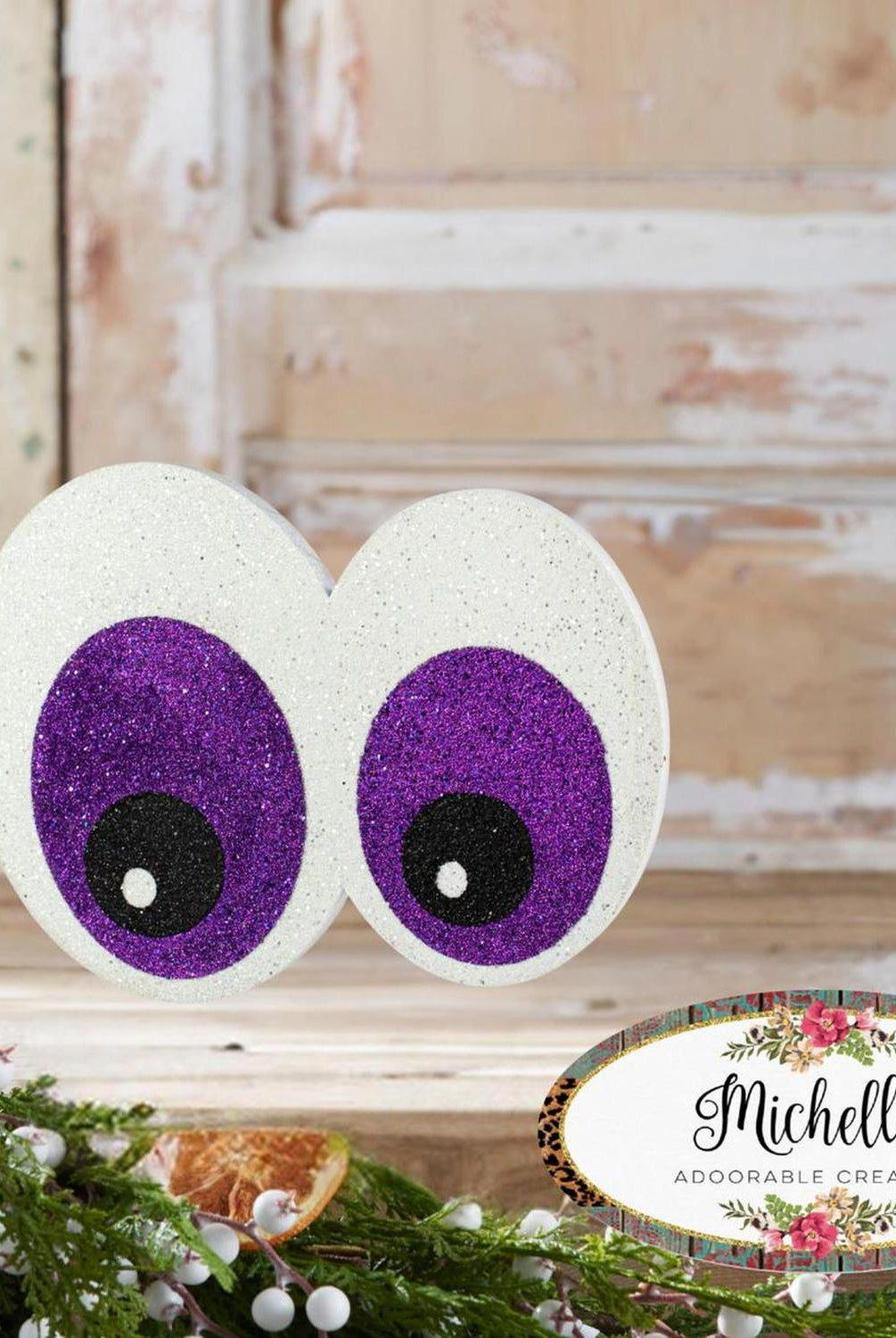 Shop For 14" Glitter Eyeballs Ornament Hanger: Purple