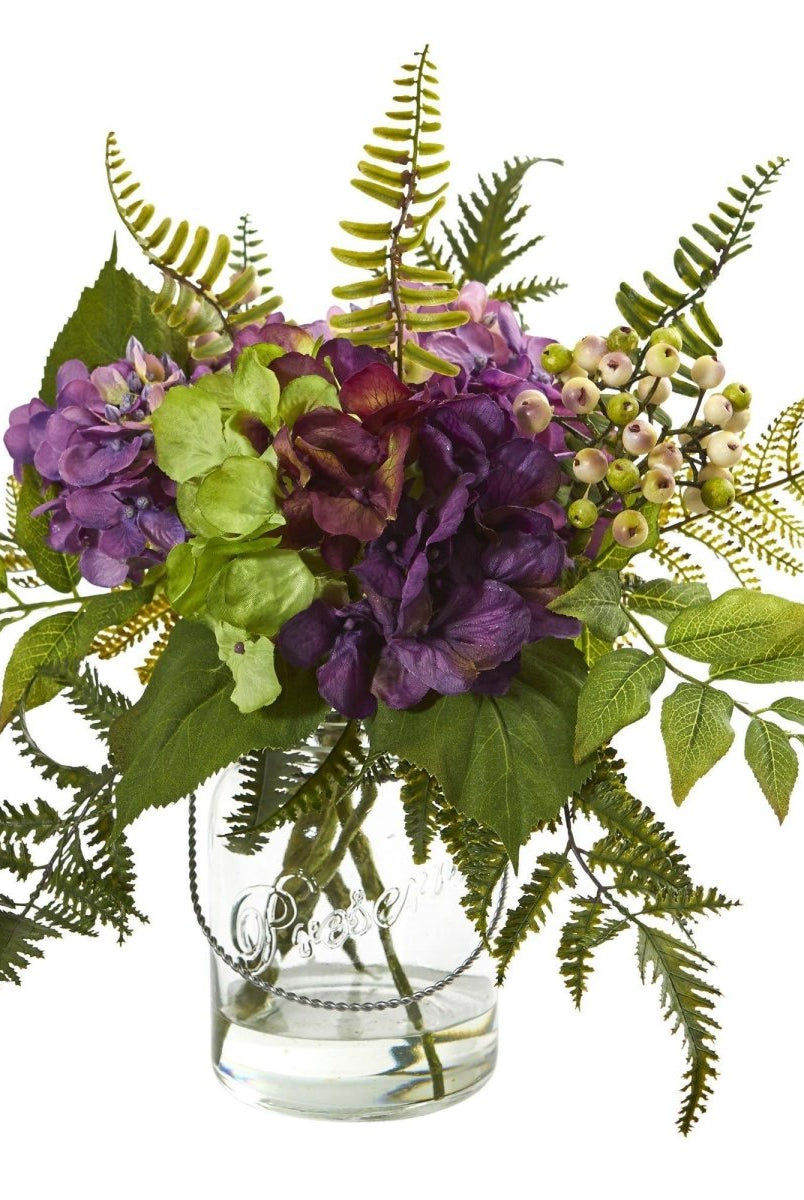 Shop For 14” Hydrangea & Berry Artificial Arrangement